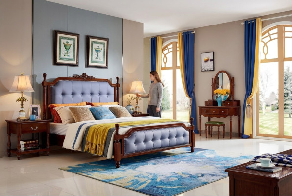 Ontwerp Slaapkamer Compleet Set Bed Nachtkastjes Kaptafel 5-delig