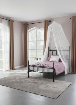 Hemelbed Metaal Bed Slaapkamer Set Nachtkastje Wit Meubels Slaapkamer 2-delig
