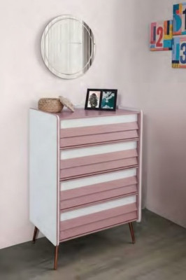 Kinderkamer Jeugdkamer Commode Kinderkast Twee kleuren Meubels Meisje Nieuw