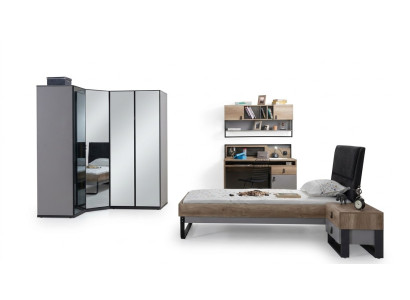 Kinderkamer jeugdkamer set bed hoekkast kast bureau meubels 4-delig