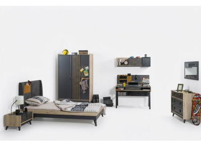 Jeugdkinderkamer nachtkastje kast modern slaapkamer ladekast tafel 5-delig.
