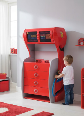 Tankstation ladekast met laden kinderkamer Modern meubilair plank houten kamer