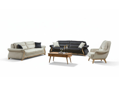 Ontwerp bankstel gestoffeerde bank fauteuil set garnituur 3+3+1 3-delige Set