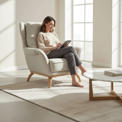 Stoel Bekleding Zitter Ontwerp Bank Stoel Relax Kunstleder Lounge Woonkamer