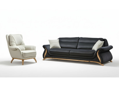 Ontwerp Bankstel 3+1 Zits Fauteuil Bank Bekleding Luxe Klassieke Kunstleren Bankstellen