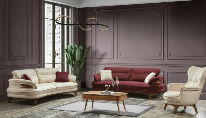 Groep bankstel 3+3+1 zits luxe bank fauteuil banken stoffen set.