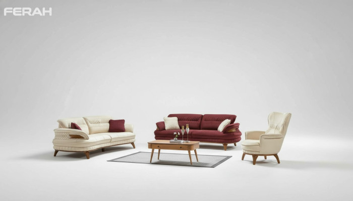 Groep bankstel 3+3+1 zits luxe bank fauteuil banken stoffen set.