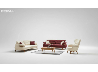Groep bankstel 3+3+1 zits luxe bank fauteuil banken stoffen set.