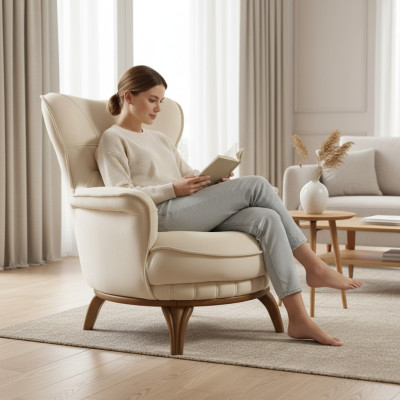 Fauteuil Luxe Design Textiel Woonkamer Klassieke Stijl Lounge Meubels