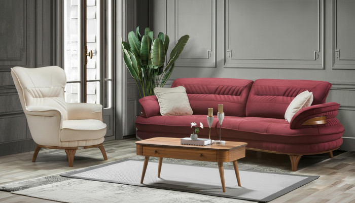 Bankstel 3 zitplaatsen + fauteuil Woonkamerbank Bankstellen Fauteuils Luxe stoffen meubels