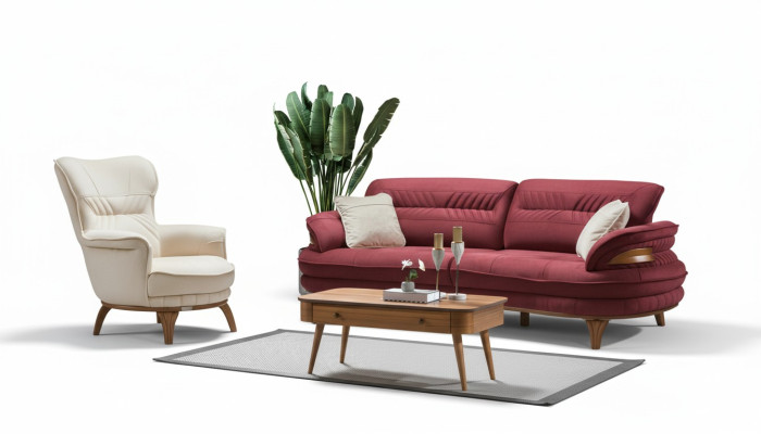 Bankstel 3 zitplaatsen + fauteuil Woonkamerbank Bankstellen Fauteuils Luxe stoffen meubels