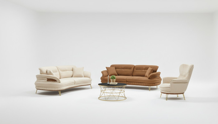 Luxe bankstel 3+3+1 zitsbank Driedelig bank Sofa's Stoel Design