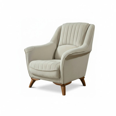 Fauteuil Zit Klassiek Ontwerp Woonkamer Bekleding Eenpersoons Ontspanning Wit