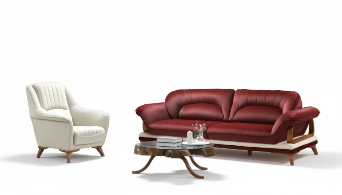 Bank 3-zits design fauteuil gestoffeerde stoel klassiek design driezits