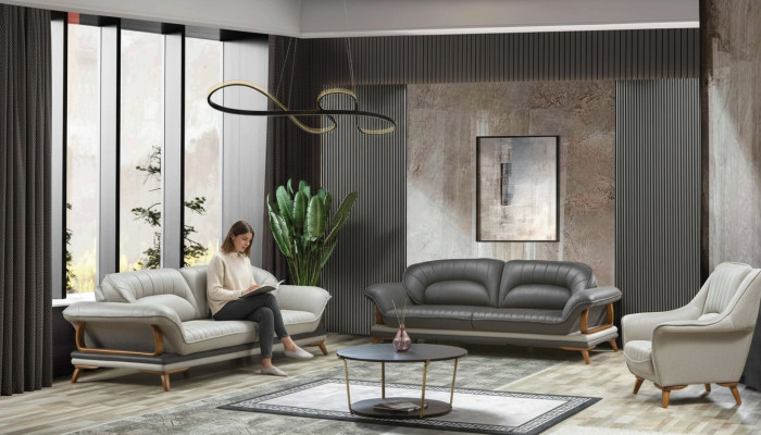 Luxe bankstel set bankstel 3+3+1 zits banken fauteuil stof 3-delig.