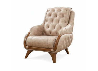 Fauteuil zitplaats klassiek design woonkamer gestoffeerde eenzitter leren stijl