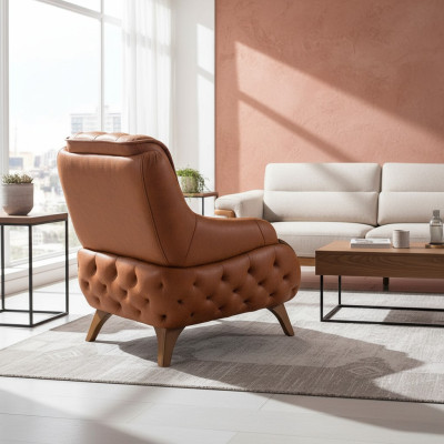 Fauteuil Zithoek Modern Ontwerp Woonkamer Bekleding Eenpersoons Relaxstijl