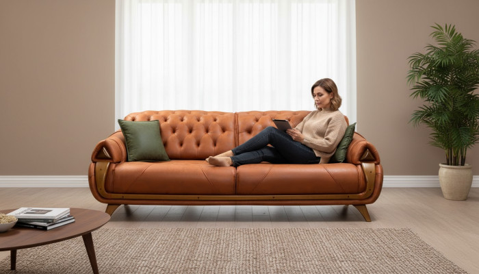 Driepersoons luxe 3-zits bank stoffering klassieke zitbanken kamer