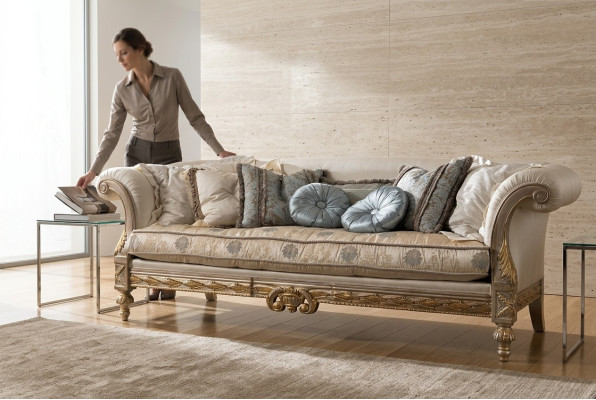Chesterfield Klassieke driezitsbank Woonlandschap Stoffen bank 3-zitsbank
