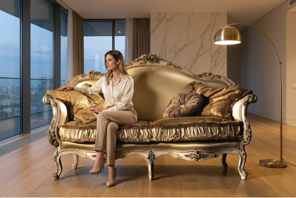 Bank tweezits 2-zits klassieke banken Luxe meubels Banken Gestoffeerde bank Bank Nieuw
