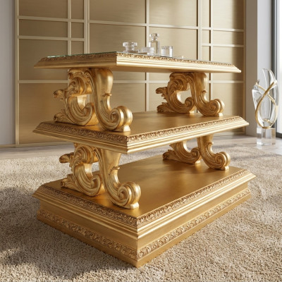 Bijzettafel van echt hout barok-rococo salontafel Bijzettafels Klassieke meubels
