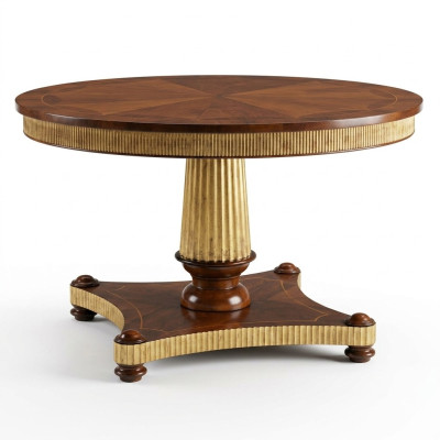 Ronde eettafel van massief hout Eettafels Eetkamermeubelen Klassieke houten eettafels