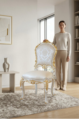 Ontwerp woonkamerstoel Eetkamerstoelen Textiel Stof Bekleed Fauteuil Barok