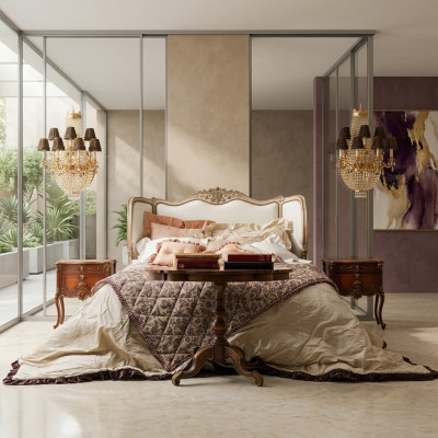 Klassiek bed tweepersoonsbed Chesterfield luxe meubels Italiaanse inrichting