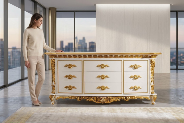 Kommode Woonkamer Laden Hout Sideboard Kast Kasten Massief