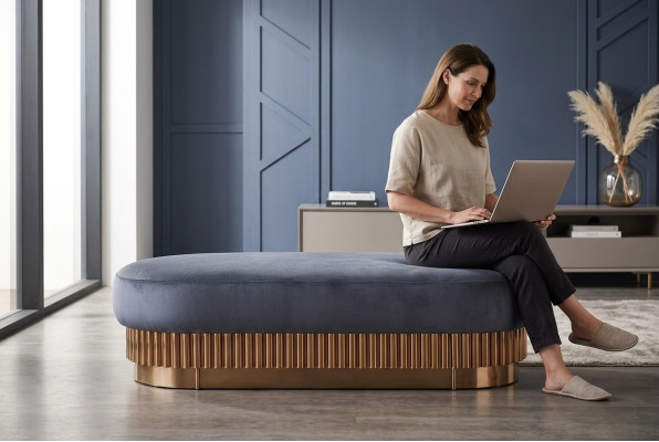 Zitkussen Bank Kussen Zitkubus Bank Stof Hout Stijl Designer Voetenbank