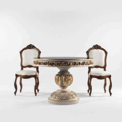 Eettafel Tafels Ronde Meubels Eettafel Luxe Ronde Tafel Massief Hout Italië Barok