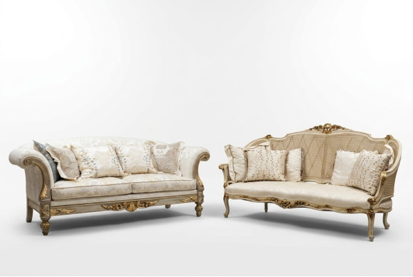 Textiel Sofa Bank Beklede Banken 3-zits Banken Art Deco Driezitter Nieuw
