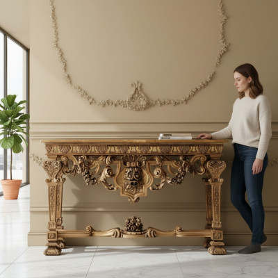 Console tafel meubels hout console Italiaanse dressoir consoles massief houten tafel
