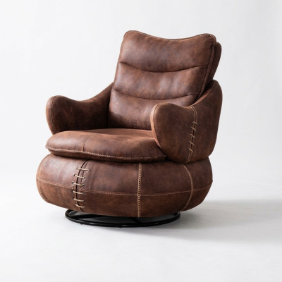 Fauteuil Zitklassiek design Woonkamer gestoffeerde éénzitter Lederen stijl Meubels Luxe