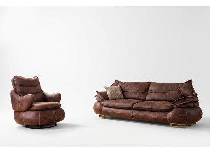 Luxe Amerikaanse westerse bankstelbank Loft meubelset 3+1 zits bank fauteuil 2-delig. Nieuw