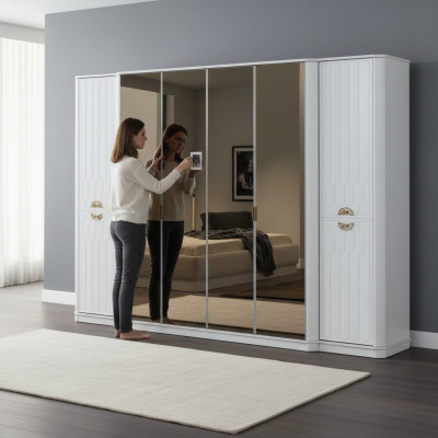 Kledingkast Spiegel Houten meubels Kasten Italië voor slaapkamer