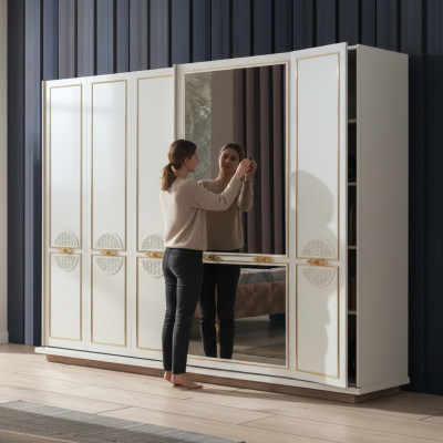 Kledingkast met zweefdeuren Houten kast Slaapkamer