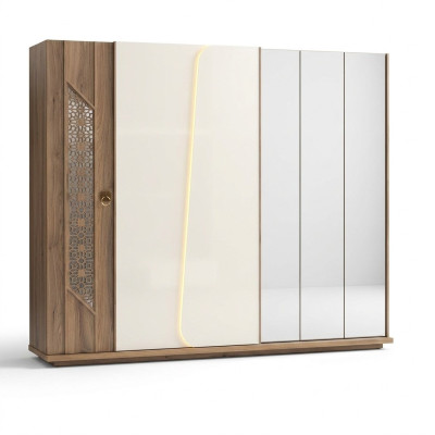 Kledingkast Bruin Luxe Meubels Italiaanse Inrichting Slaapkamer.