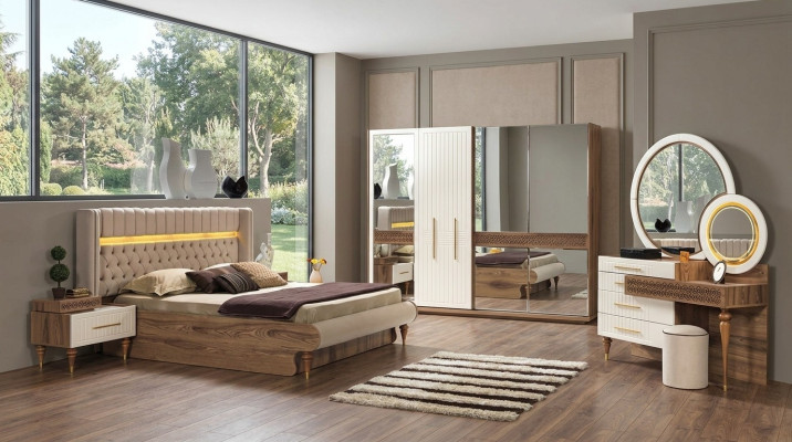 Stijlvolle moderne slaapkamer meubelset in luxe Europees design.