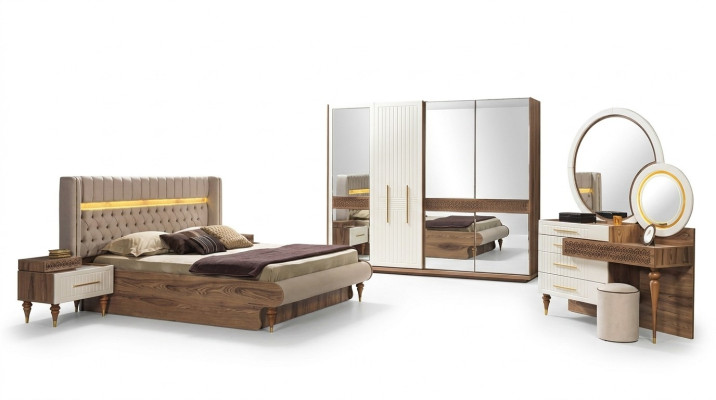 Stijlvolle moderne slaapkamer meubelset in luxe Europees design.