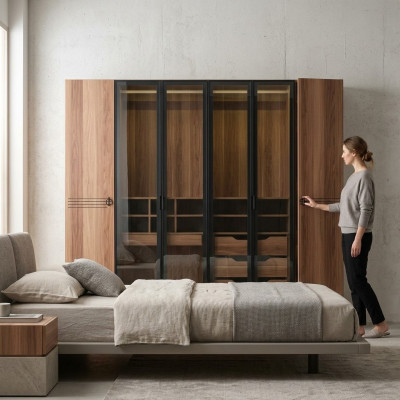 Kledingkast Luxe Kast Meubels Slaapkamer Kasten Glazen Deuren