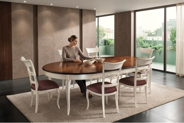Volledige set eettafel 6x stoelen eetkamerset eetgroep houten tafel tafels 7-delig
