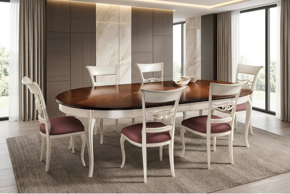 Volledige set eettafel 6x stoelen eetkamerset eetgroep houten tafel tafels 7-delig
