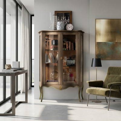 Glazen kast Woonkamer Vitrine Dressoir Vitrines Eetkamer Dressoir Meubels Nieuw.