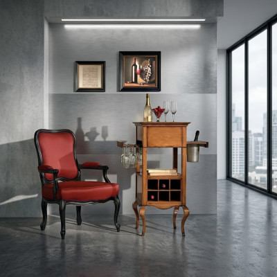 Bar kast Wijnkast ladenkasten Hout Vitrine Huisbar Hotelkwaliteit Kamerbar