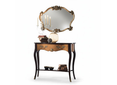 Console-tafel meubels in barokstijl met spiegel van hout Italiaanse tafelset 2-delig.
