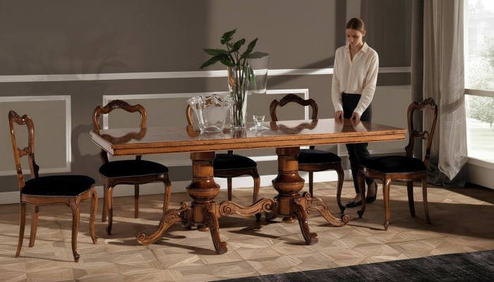 Eettafel Luxe Tafel Massief Houten Meubels Italië Eetkamertafels