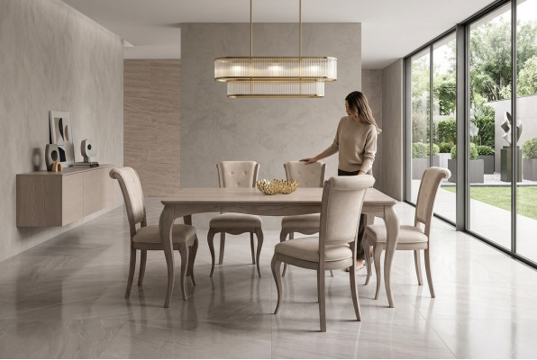 Eettafel eetkamer set meubels inrichting groep tafel + 6 stoel set 7-delig.