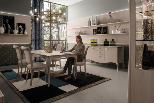Klassieke eetkamerset tafel stoel set dressoir eetkamerset stoelen 6-delig