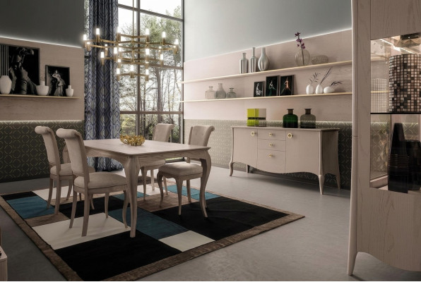 Klassieke eetkamerset tafel stoel set dressoir eetkamerset stoelen 6-delig